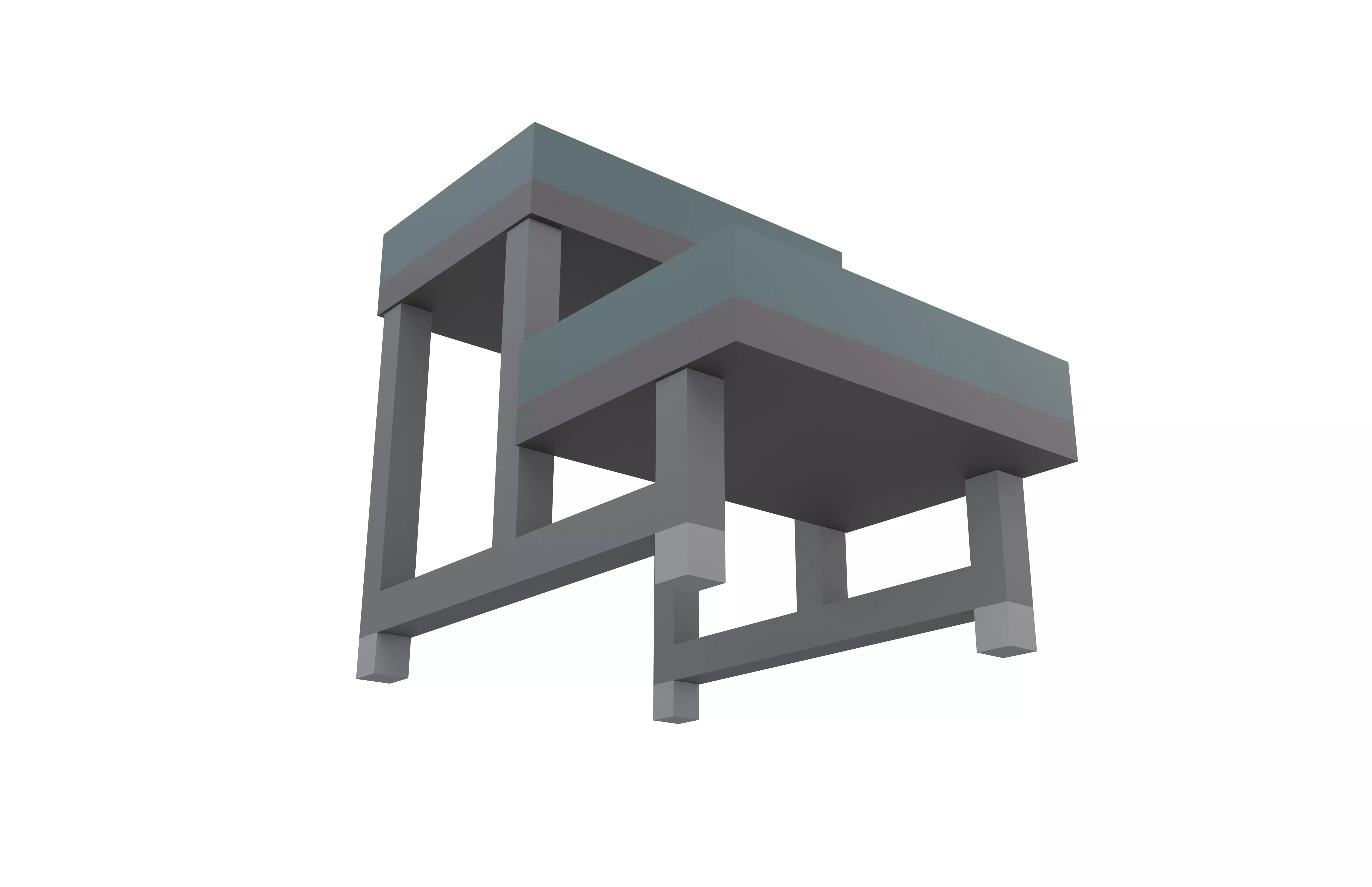Low Poly Two Step Medical Examination Stool v1 002 Low-poly 3D model_3