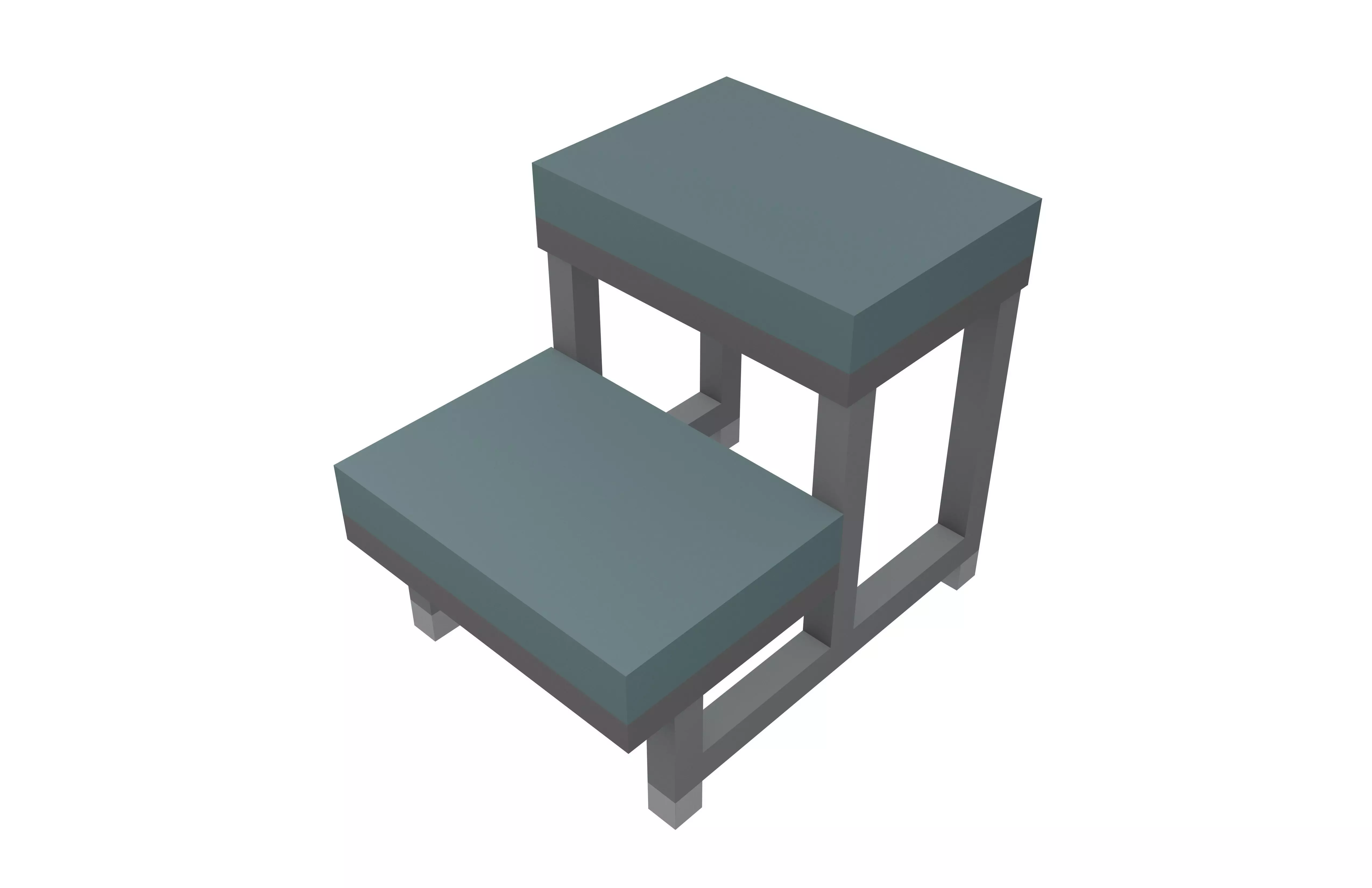 Low Poly Two Step Medical Examination Stool v1 002 Low-poly 3D model_2