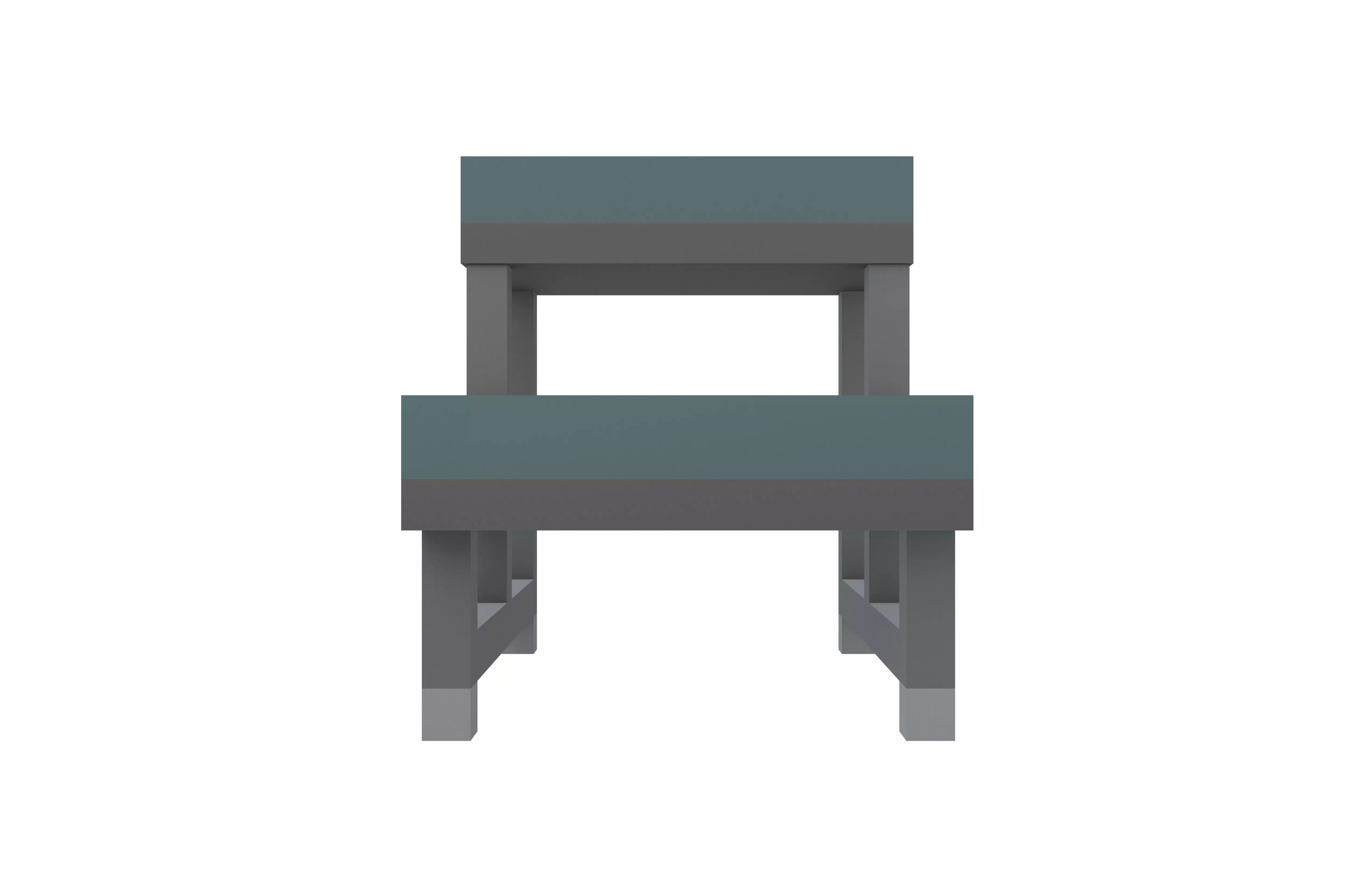 Low Poly Two Step Medical Examination Stool v1 002 Low-poly 3D model_1