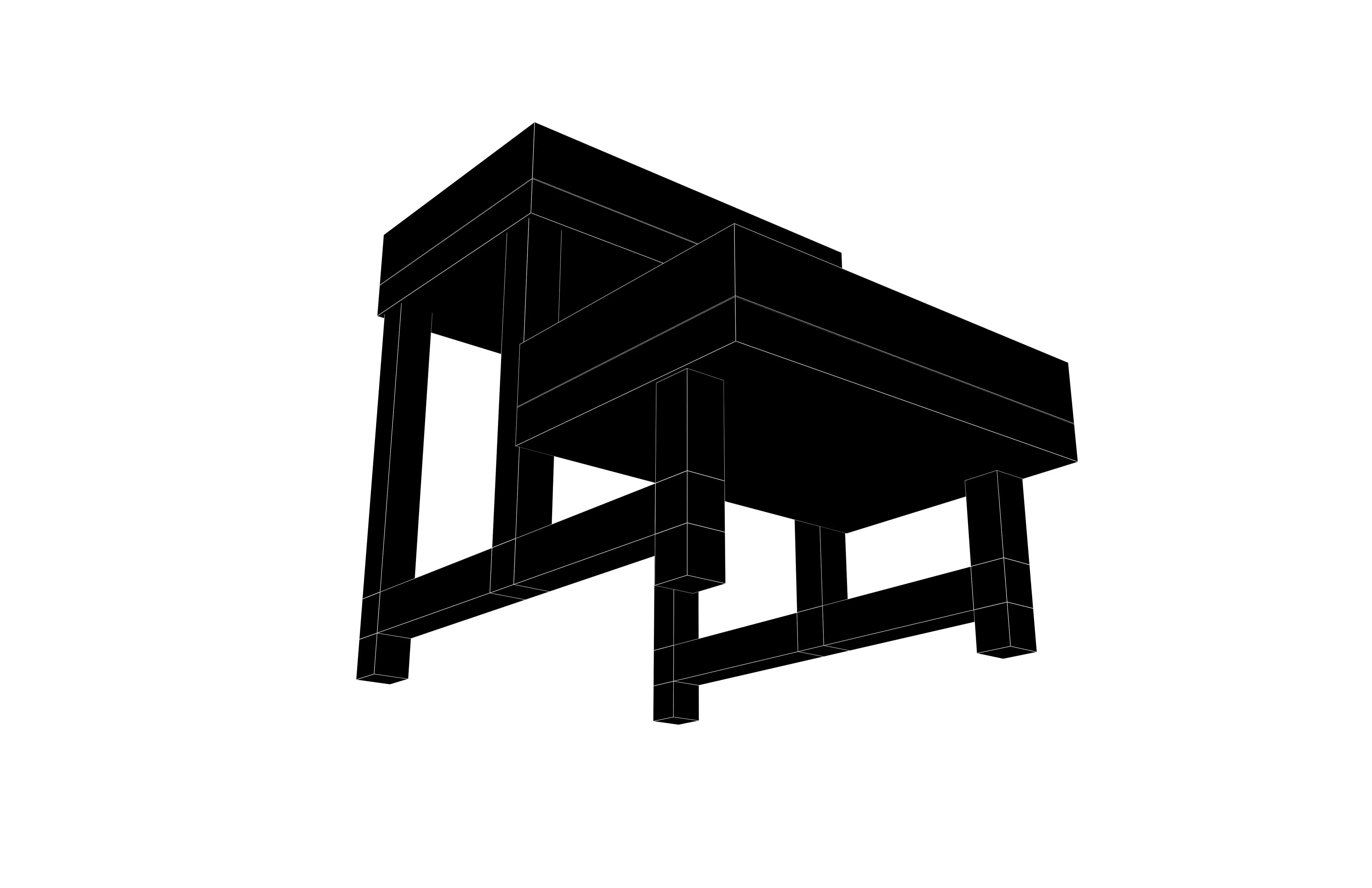 Low Poly Two Step Medical Examination Stool v1 002 Low-poly 3D model_7