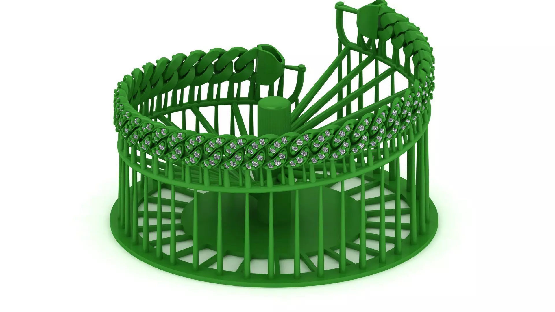 6MM NEW MIAMI PREMIUM CUBAN LINK PONG SET FOR BRACELET 3D print model_1