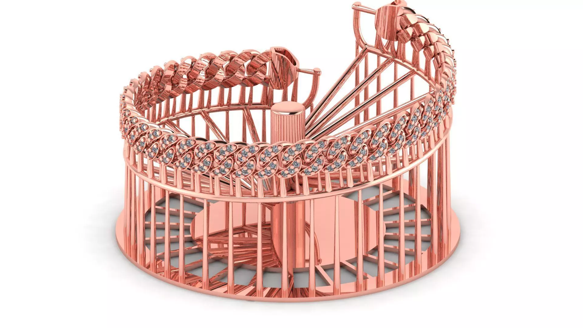 8MM NEW MIAMI PREMIUM CUBAN LINK PONG SET FOR BRACELET 3D print model_0