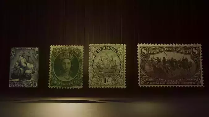 Vintage Postage Stamp 3D Pack  Old Stamp Collection