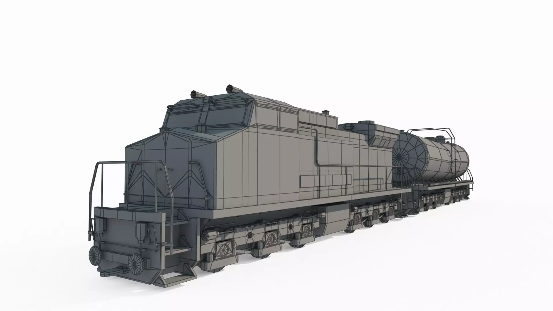 Future sci-fi locomotive 3D model_5