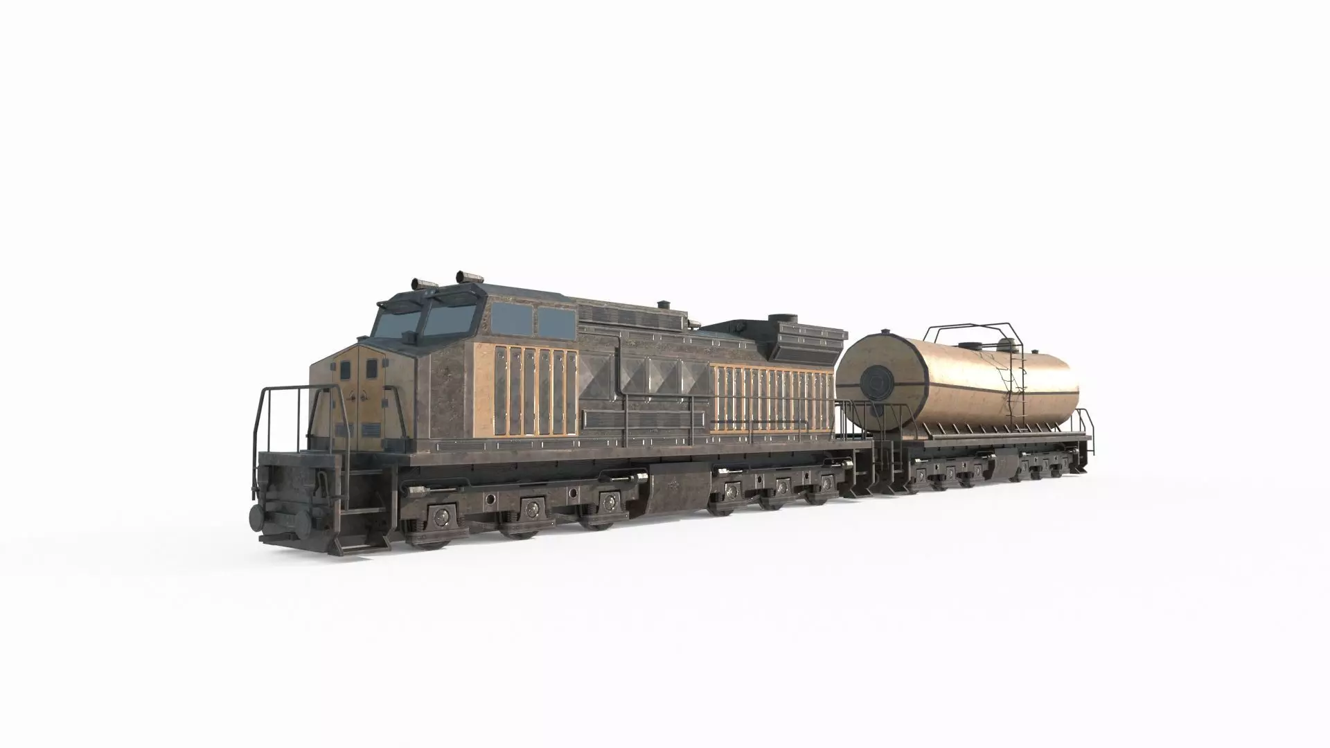 Future sci-fi locomotive 3D model_0