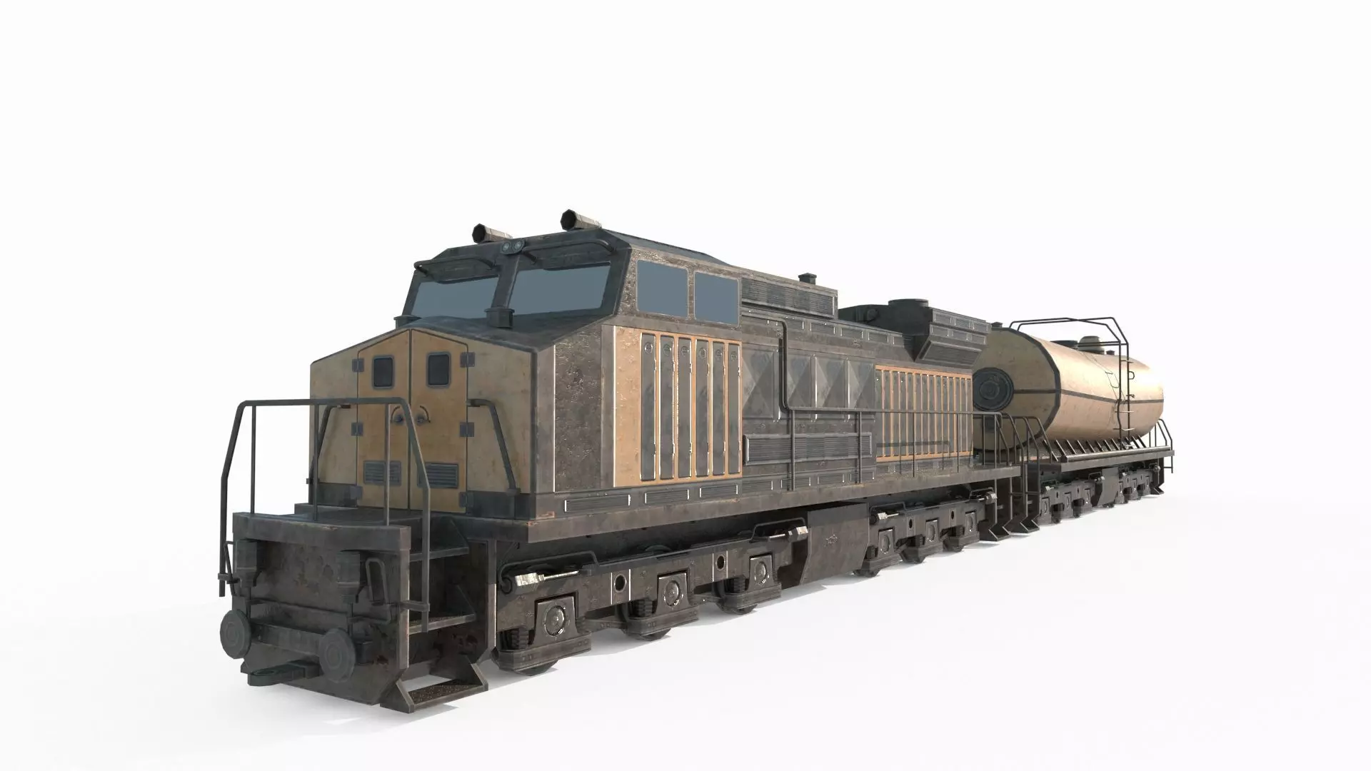 Future sci-fi locomotive 3D model_4