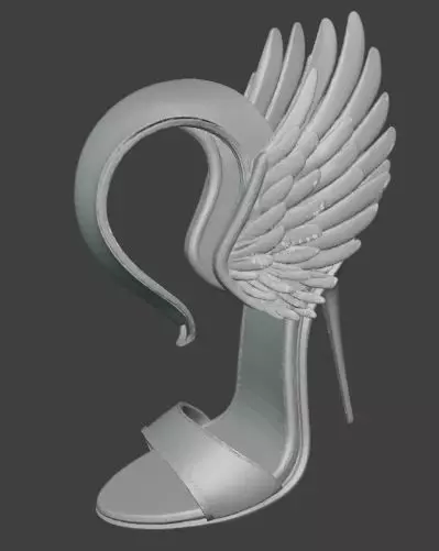 Fantasy Winged High Heel Sandals 3D print model_3