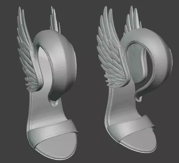 Fantasy Winged High Heel Sandals 3D print model_4