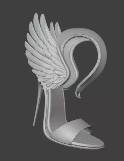 Fantasy Winged High Heel Sandals 3D print model_1