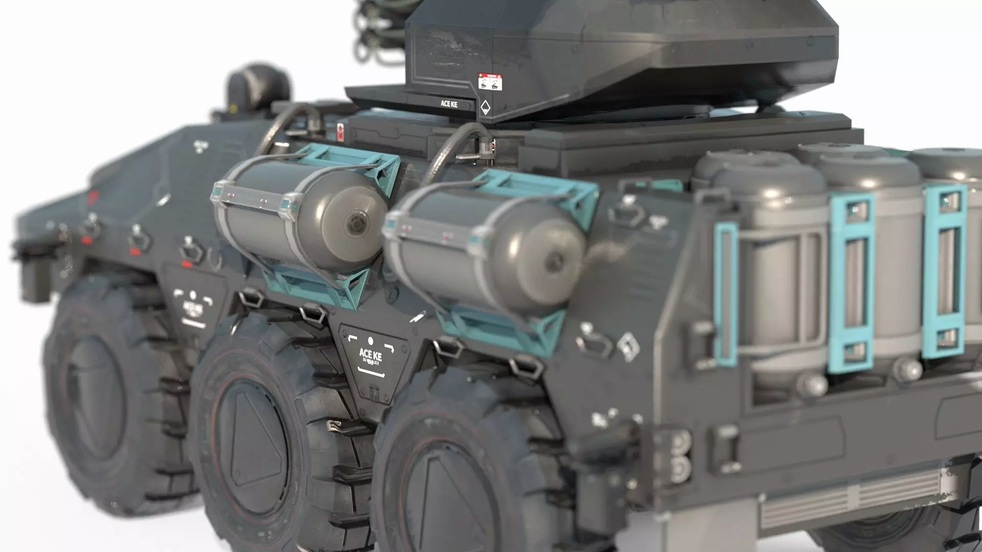 Future sci-fi geomagnetic storm car 3D model_1