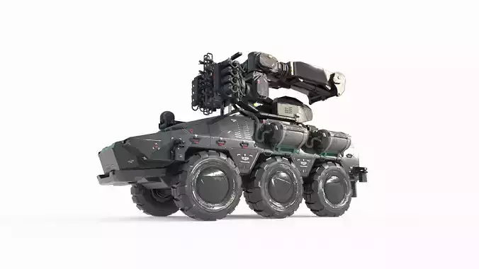 Future sci-fi geomagnetic storm car 3D model