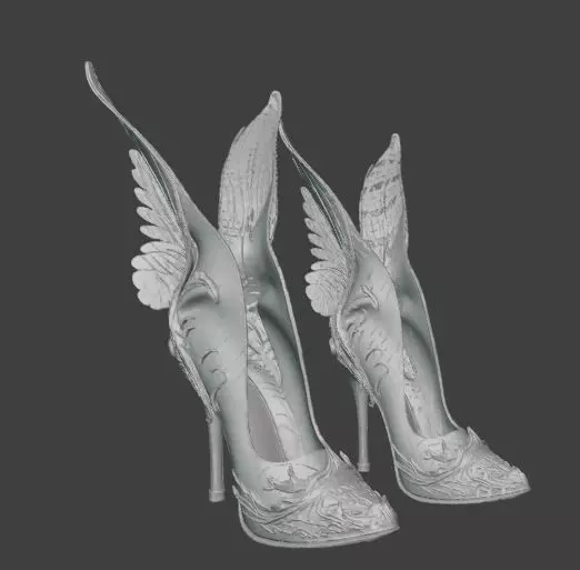 Fantasy Winged High Heel Shoes 3D print model_5