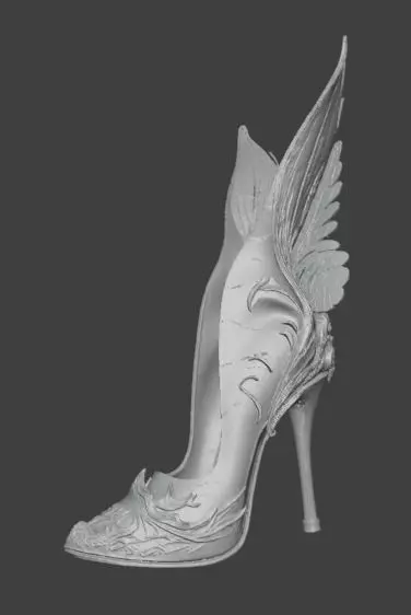 Fantasy Winged High Heel Shoes 3D print model_1