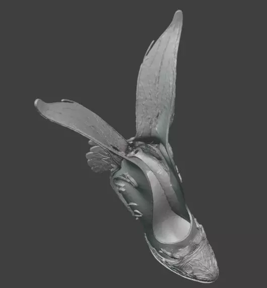 Fantasy Winged High Heel Shoes 3D print model_3