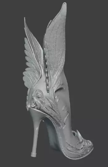Fantasy Winged High Heel Shoes 3D print model_2