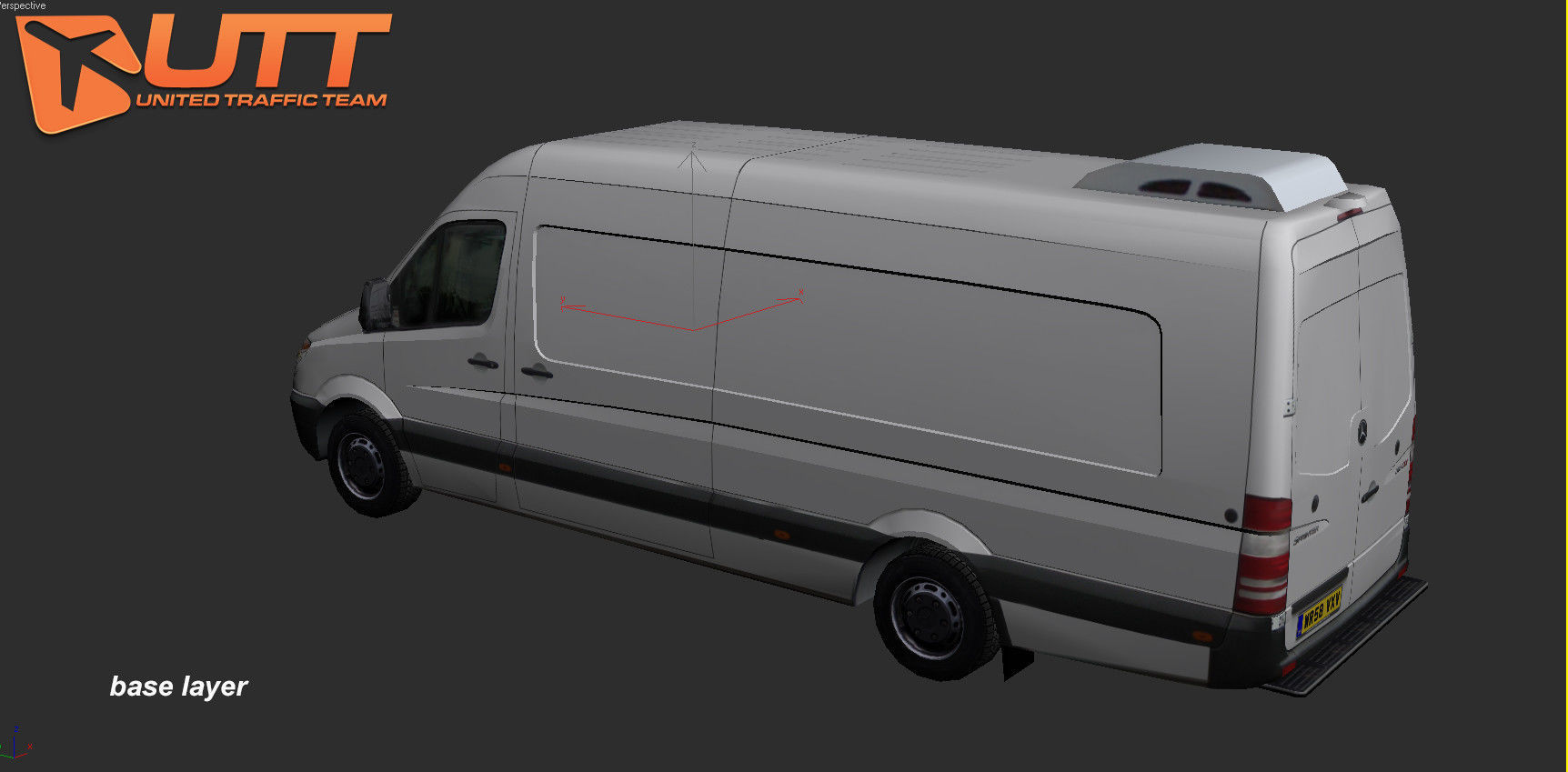 Mercedes-Benz Sprinter Hertz Low-poly 3D model_3