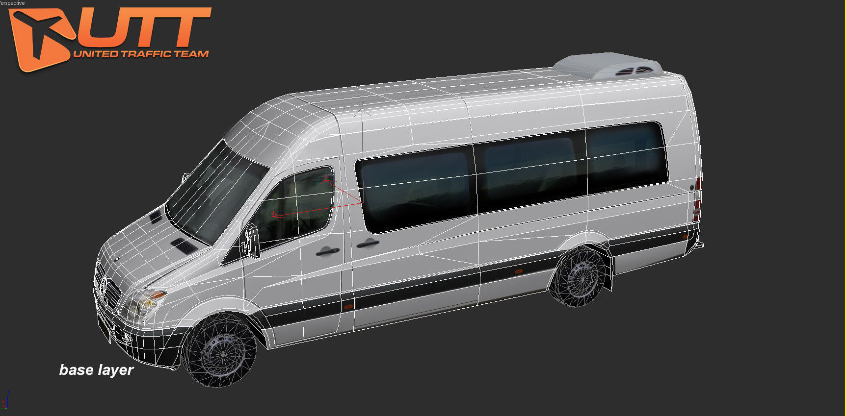 Mercedes-Benz Sprinter Hertz Low-poly 3D model_4