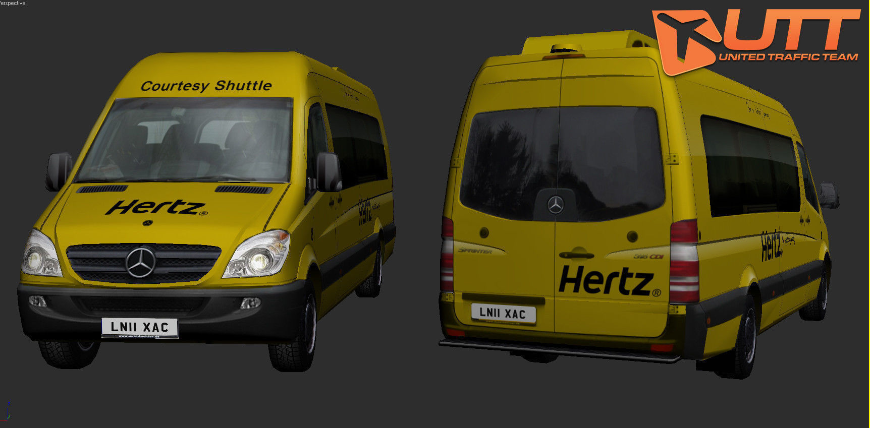 Mercedes-Benz Sprinter Hertz Low-poly 3D model_1
