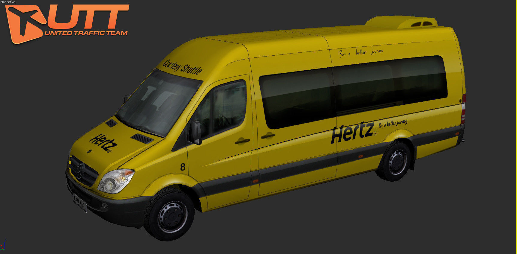 Mercedes-Benz Sprinter Hertz Low-poly 3D model_2