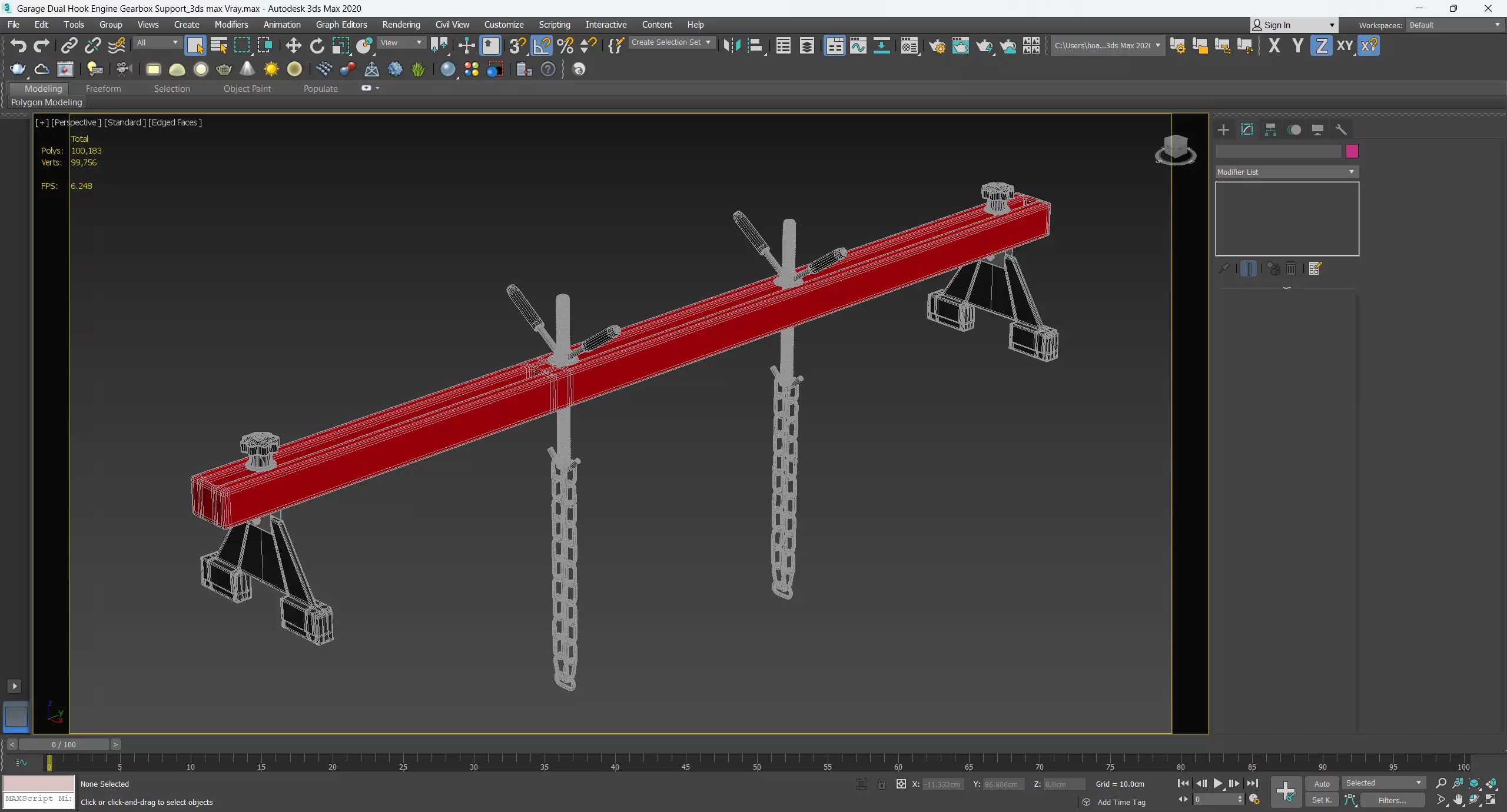 Garage Dual Hook Engine Gearbox Support 3D model_11