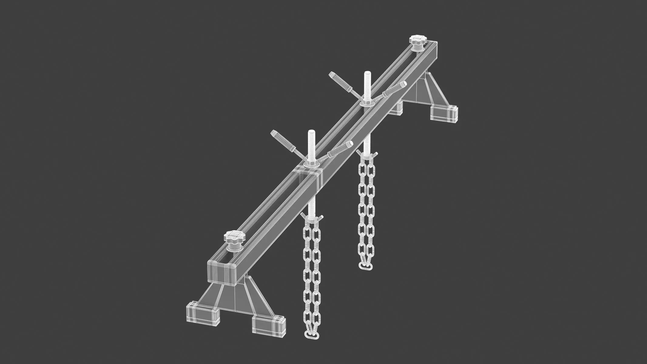 Garage Dual Hook Engine Gearbox Support 3D model_1