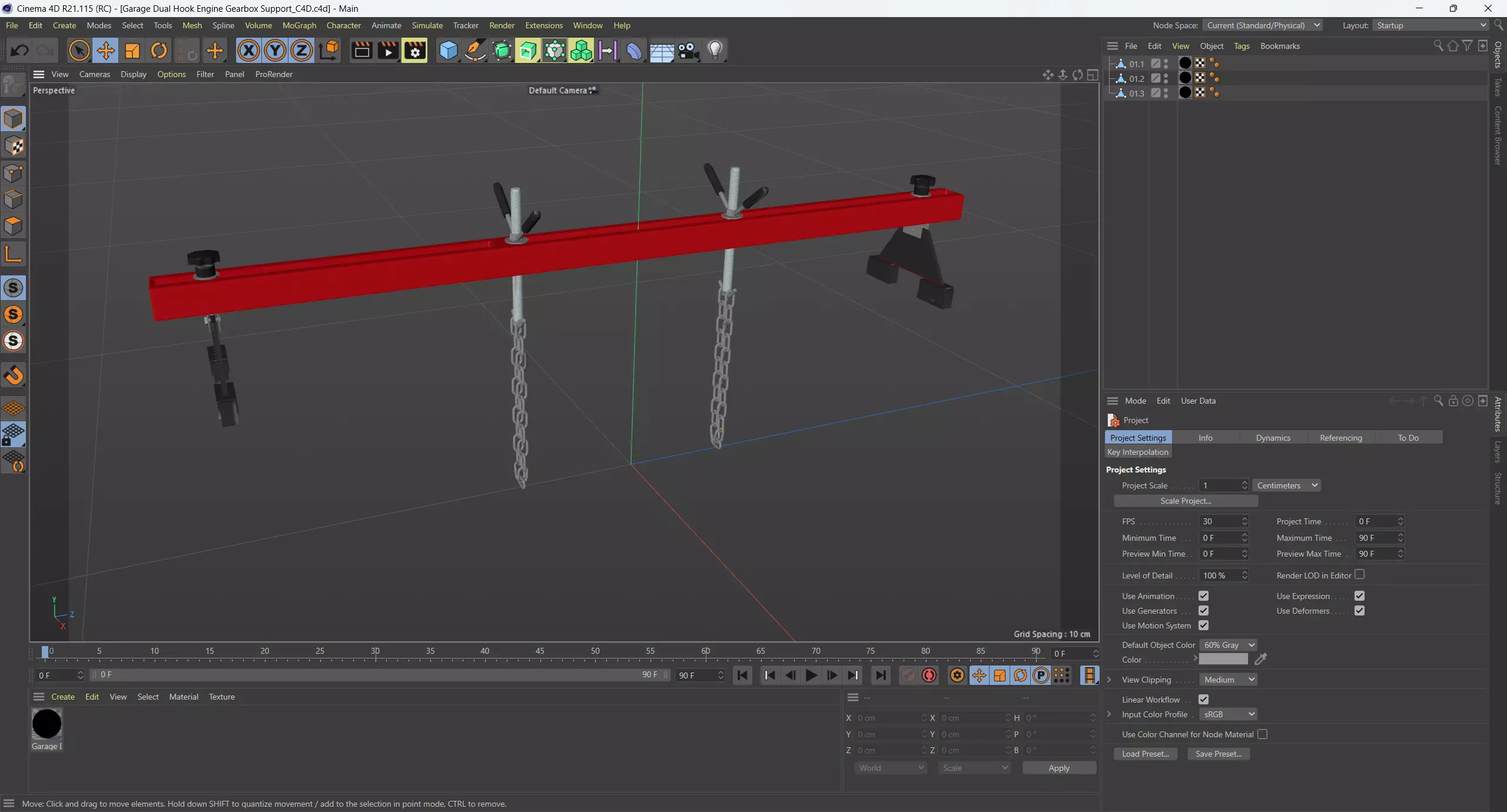 Garage Dual Hook Engine Gearbox Support 3D model_14