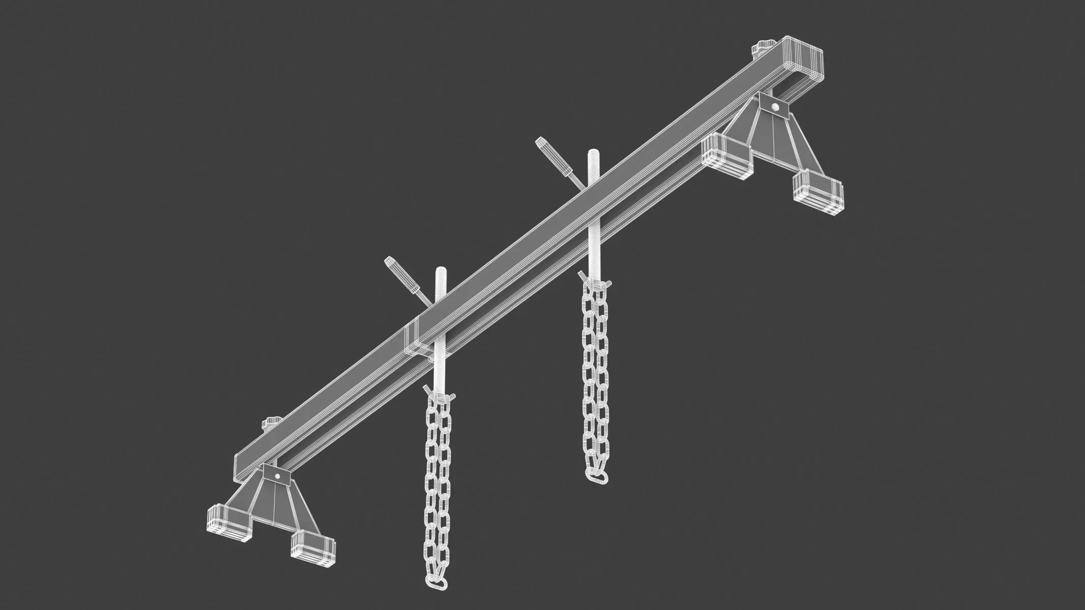 Garage Dual Hook Engine Gearbox Support 3D model_16