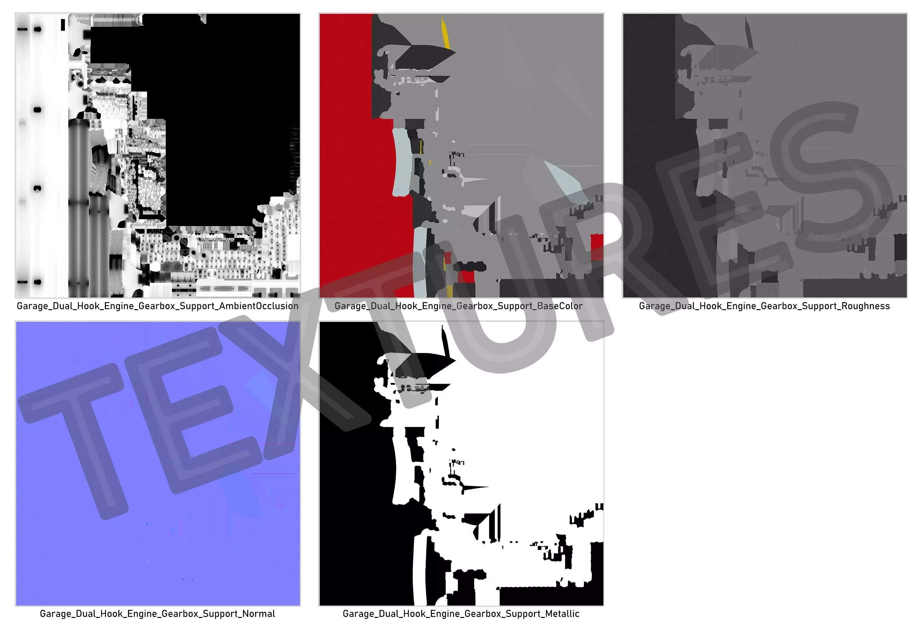 Garage Dual Hook Engine Gearbox Support 3D model_10