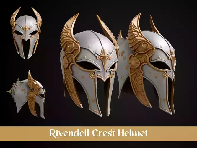 Stylized Elf Helmet - Rivendell Crest
