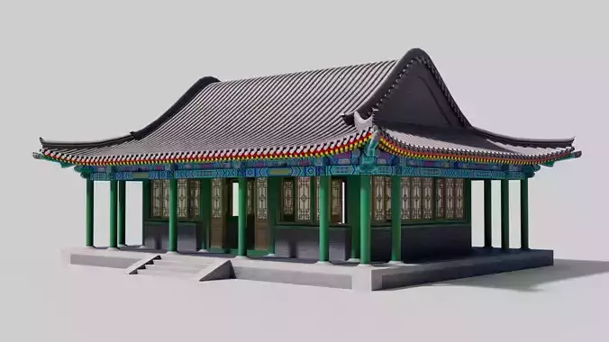 Asia China Ancient Architecture Low-poly 3D model Asia China Ancient Architecture Low-poly 3D model