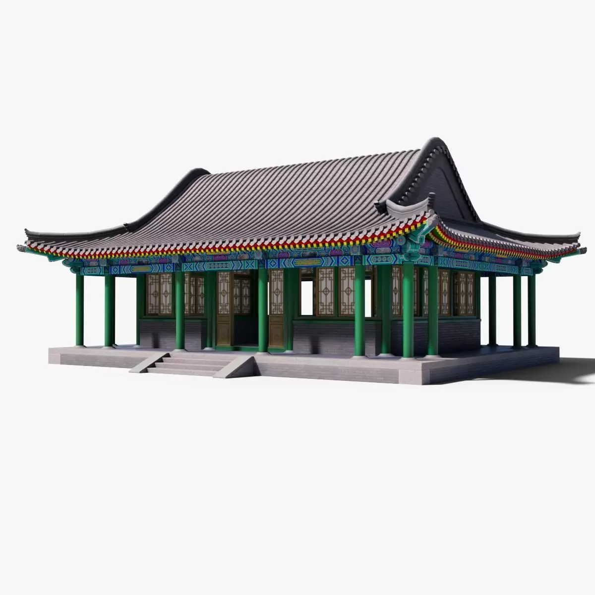 Asia China Ancient Architecture Low-poly 3D model_9