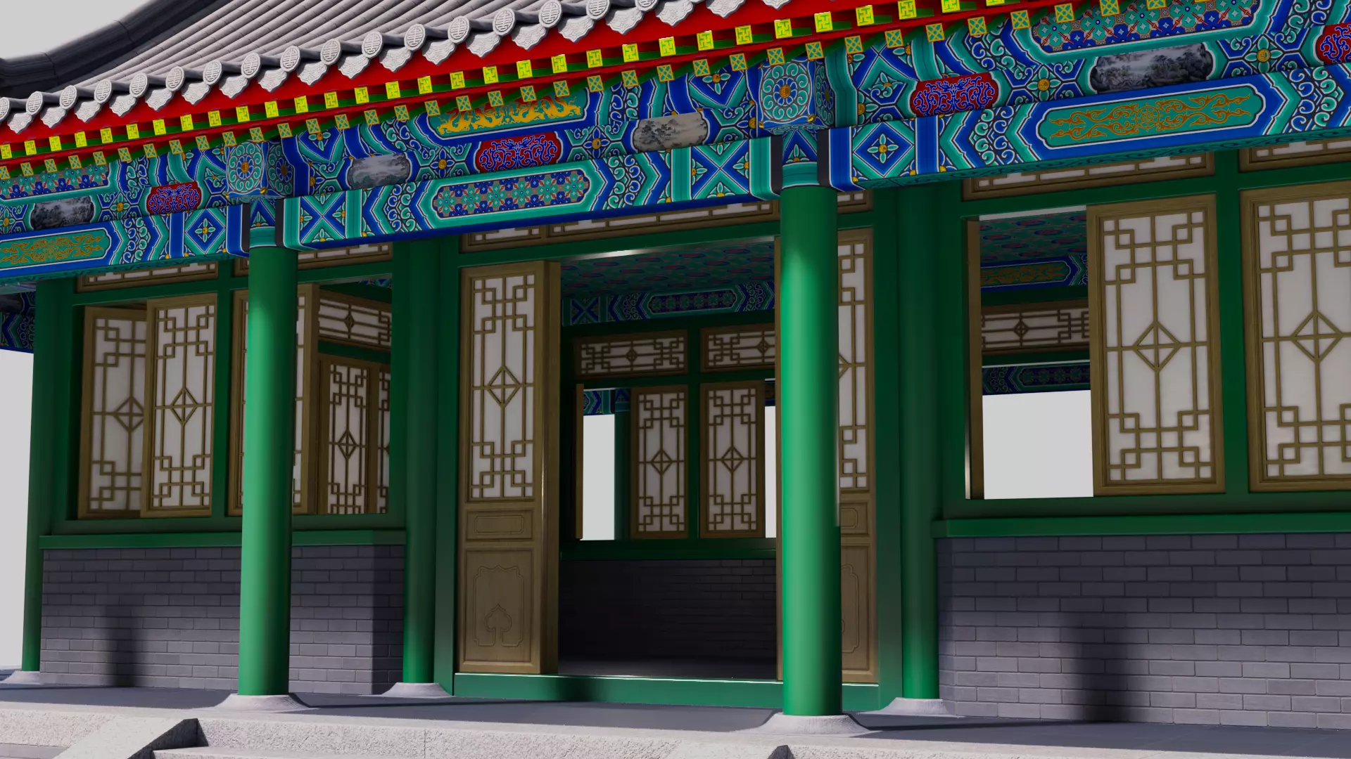 Asia China Ancient Architecture Low-poly 3D model_6