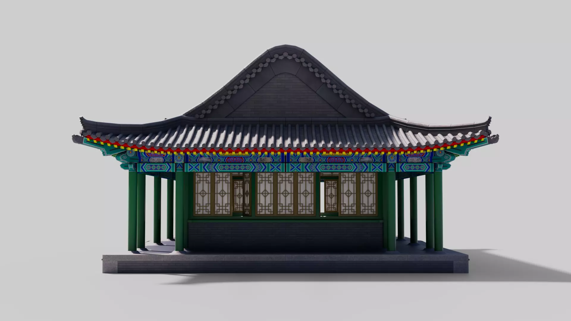 Asia China Ancient Architecture Low-poly 3D model_3
