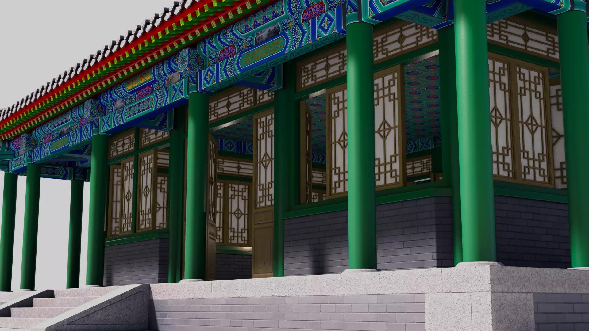 Asia China Ancient Architecture Low-poly 3D model_4