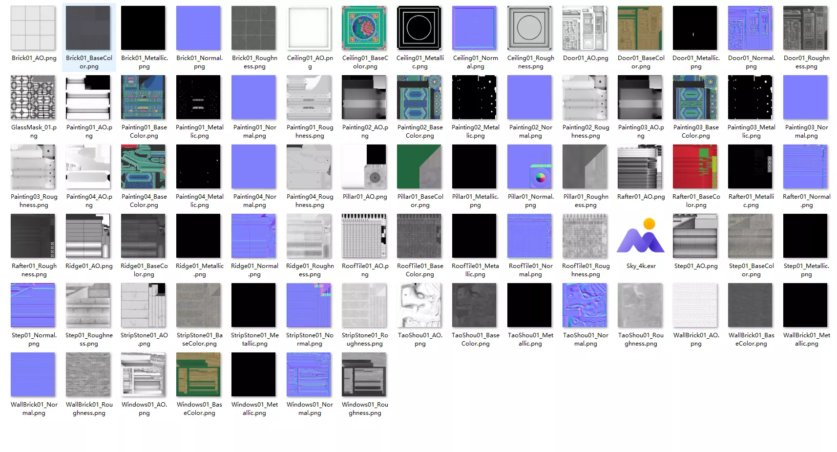 Asia China Ancient Architecture Low-poly 3D model_11