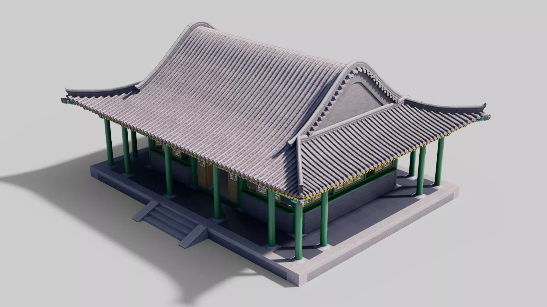 Asia China Ancient Architecture Low-poly 3D model_8