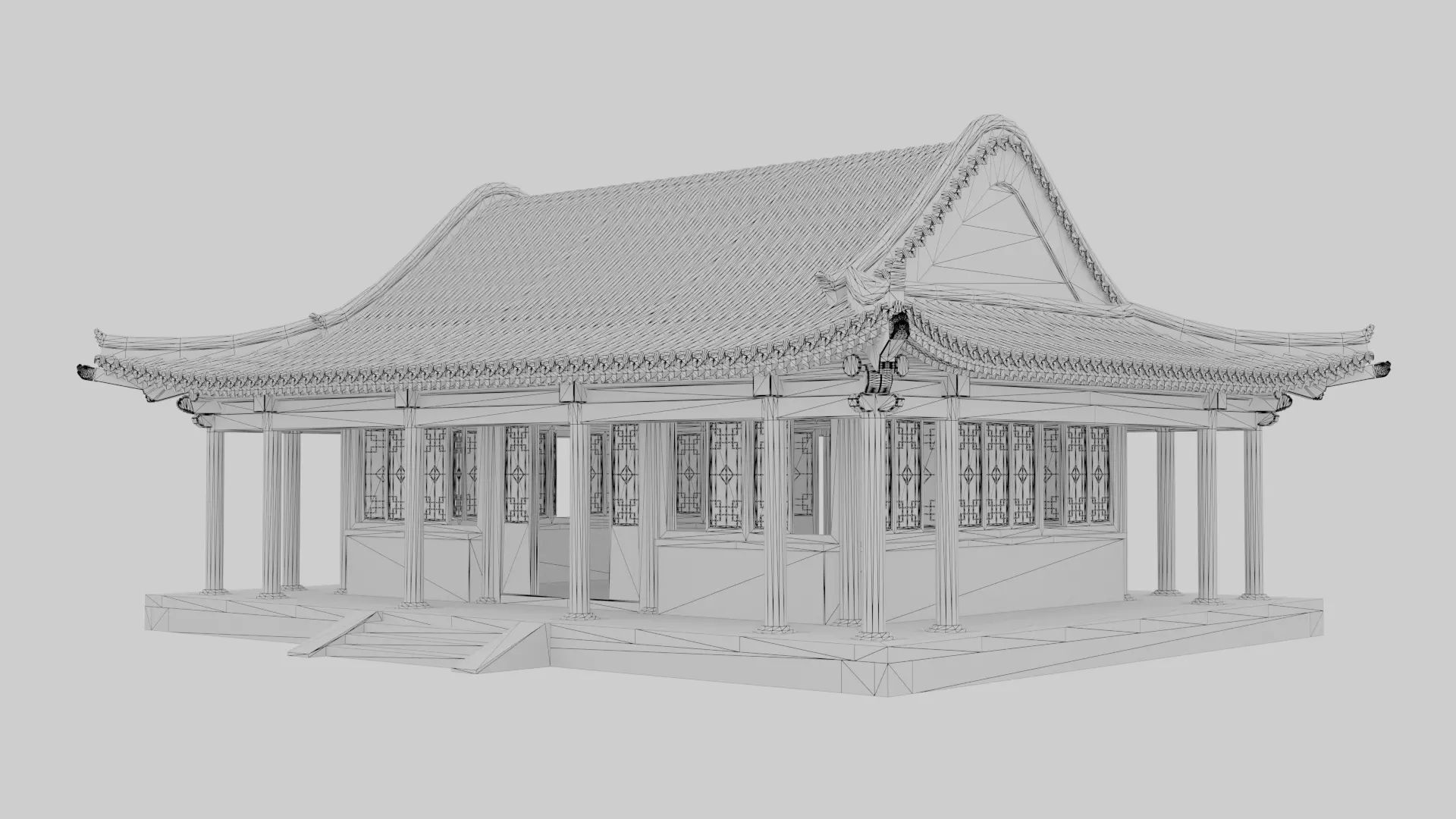 Asia China Ancient Architecture Low-poly 3D model_12