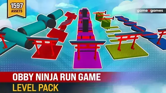 Obby Ninja Run Game Level Pack