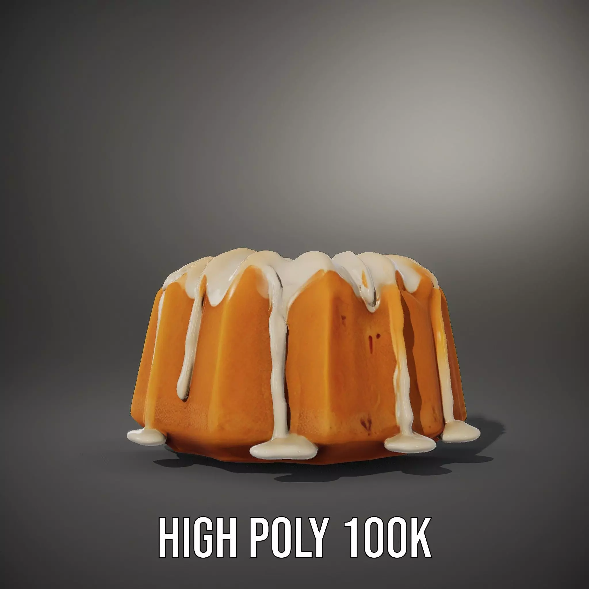 Elegant Vanilla Bundt Cake model pack Low-poly 3D model_34