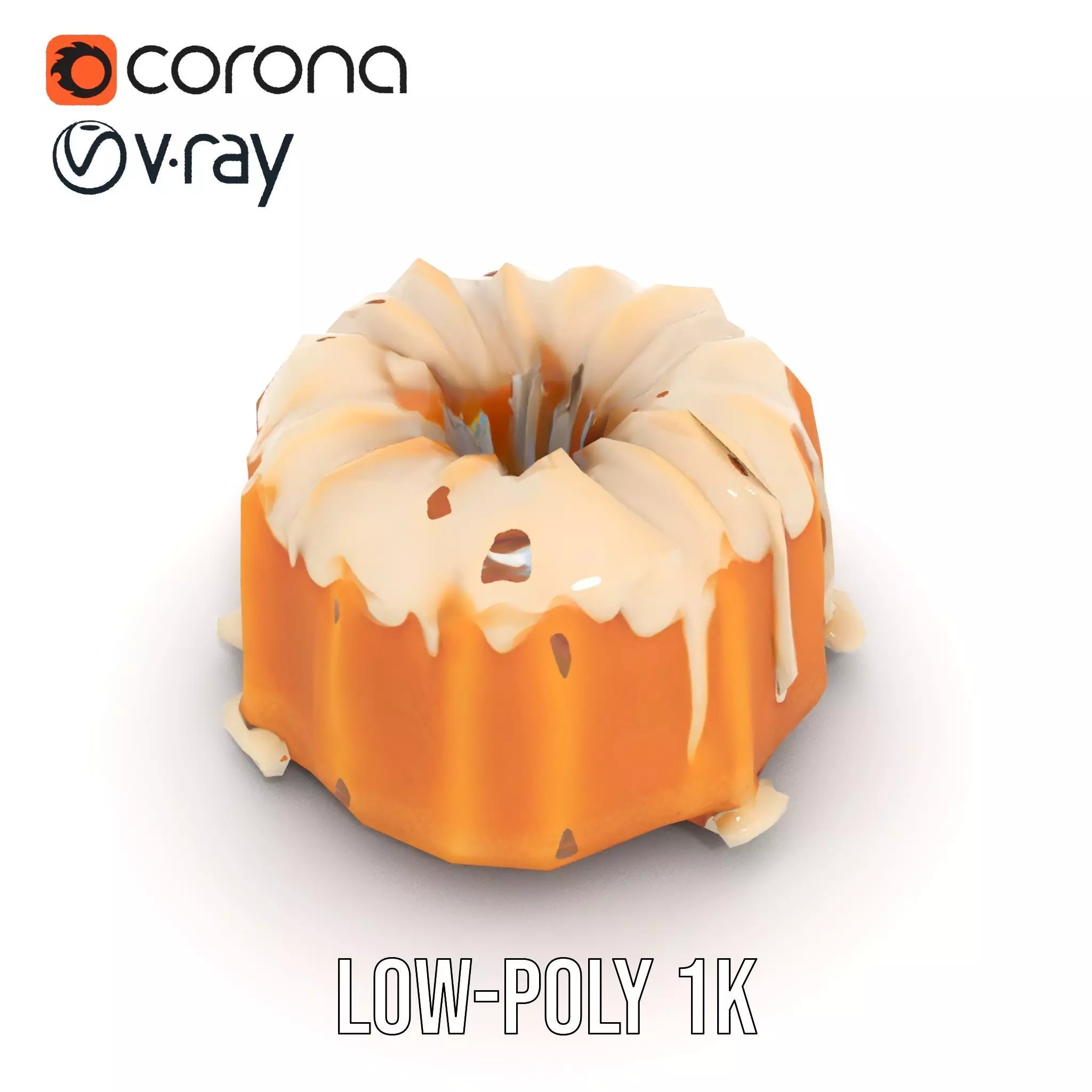 Elegant Vanilla Bundt Cake model pack Low-poly 3D model_25