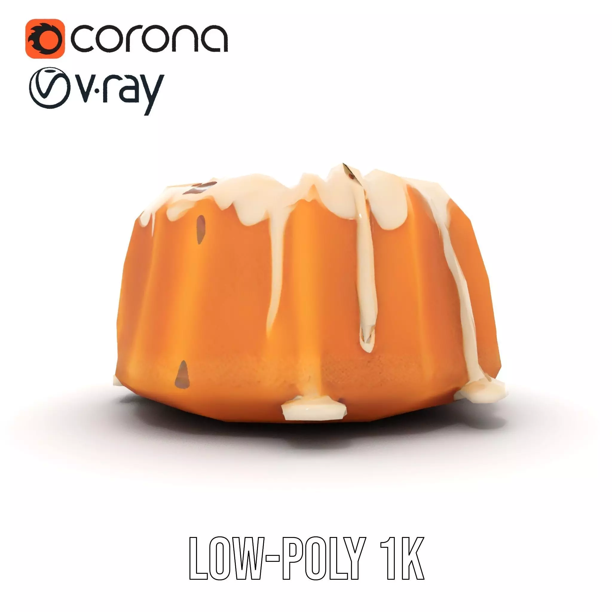 Elegant Vanilla Bundt Cake model pack Low-poly 3D model_11