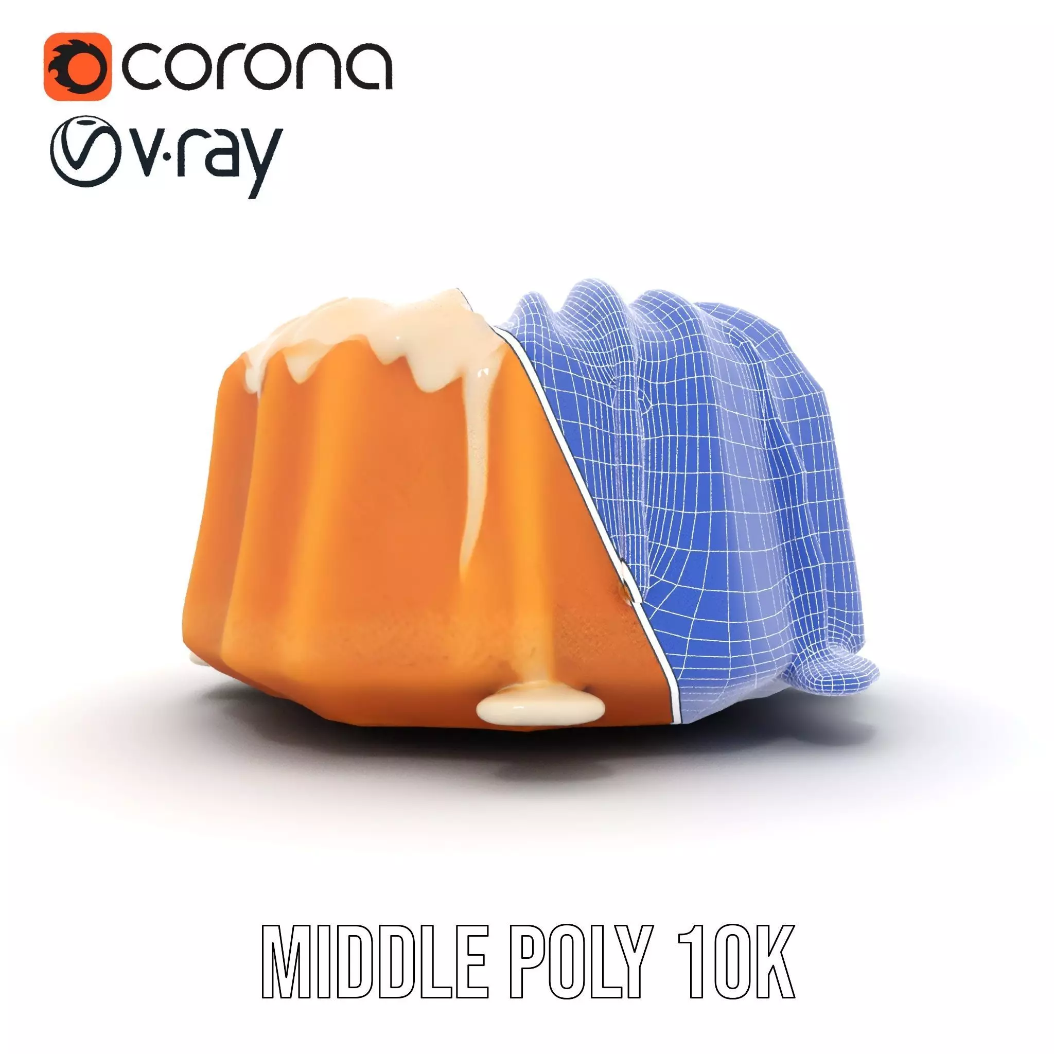 Elegant Vanilla Bundt Cake model pack Low-poly 3D model_30