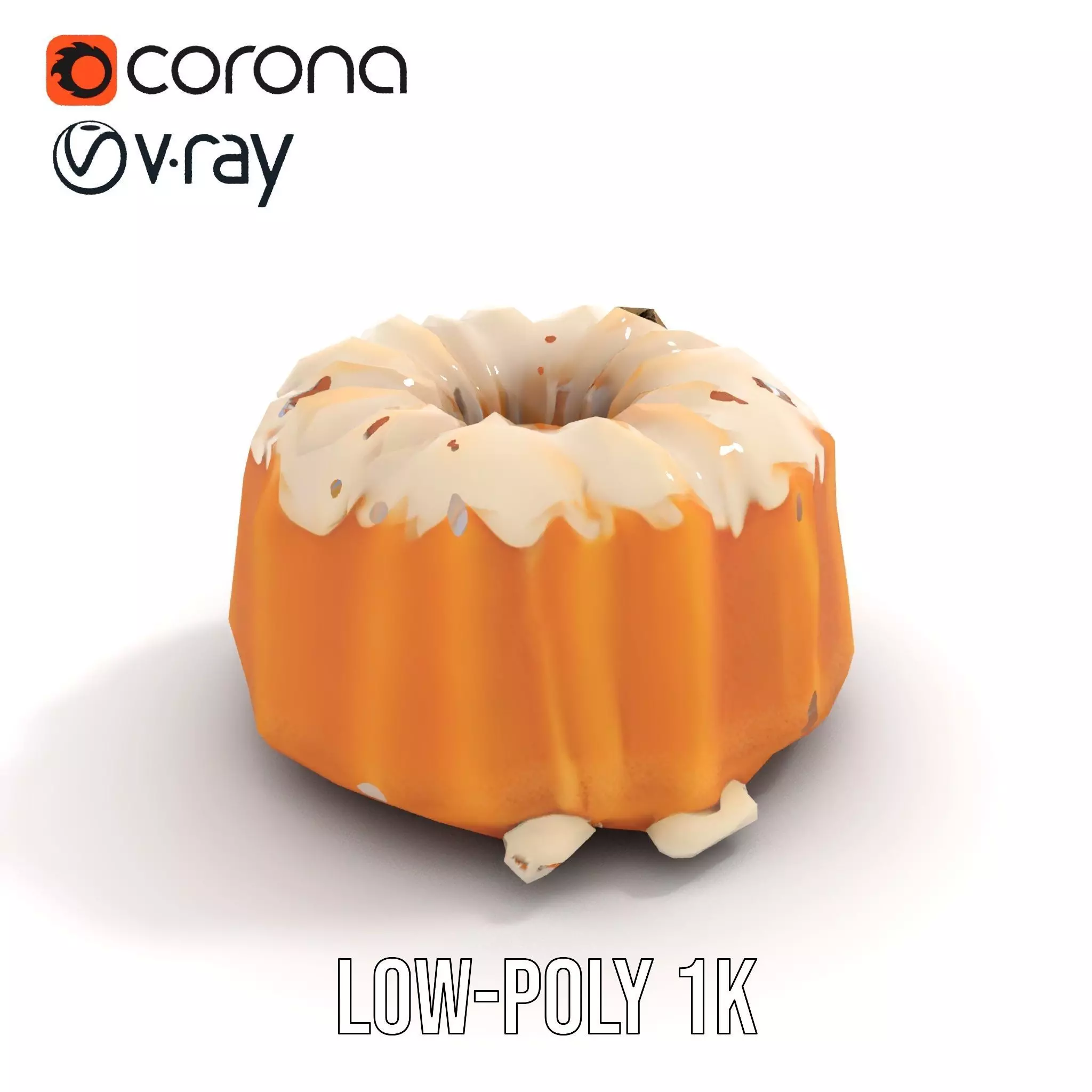 Elegant Vanilla Bundt Cake model pack Low-poly 3D model_23