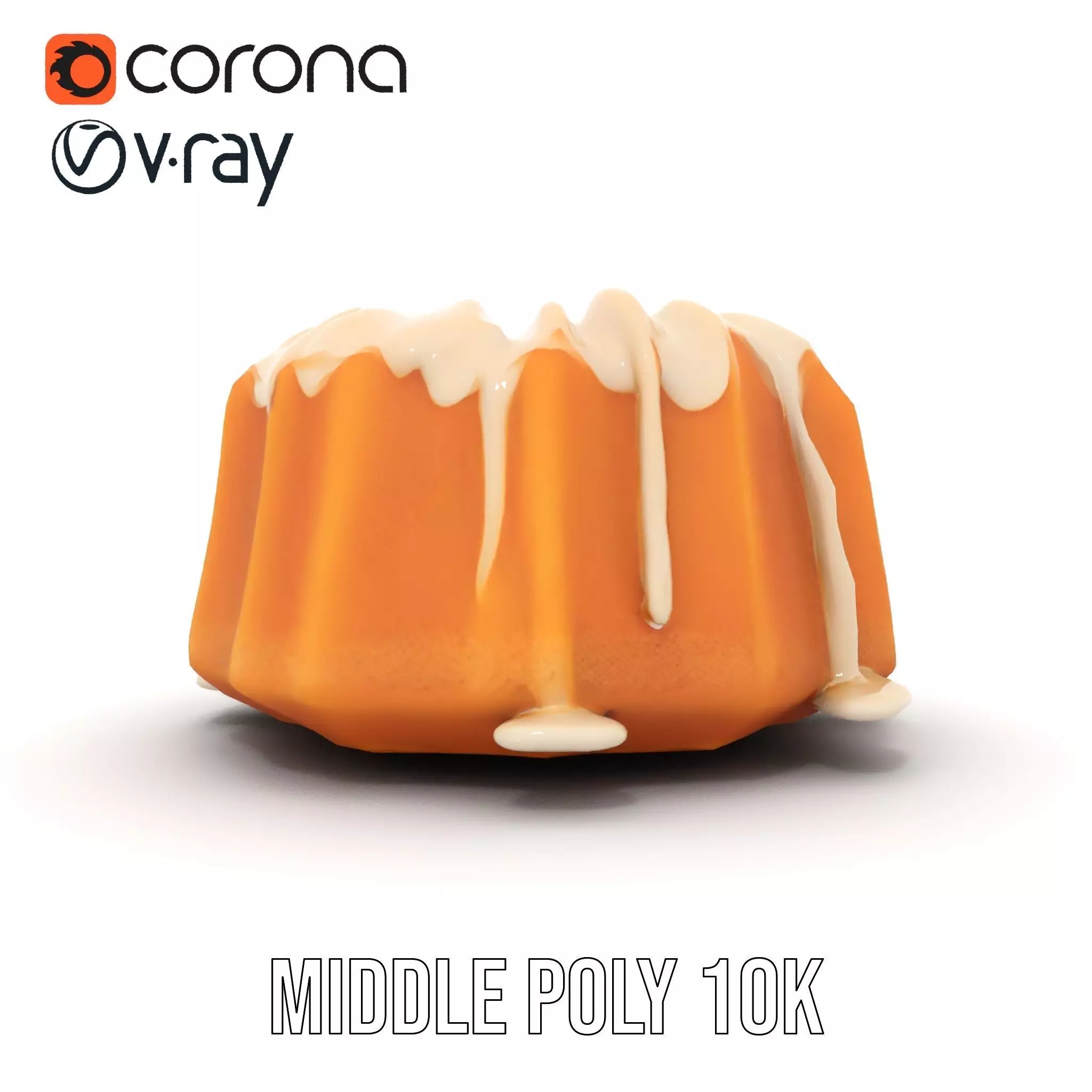 Elegant Vanilla Bundt Cake model pack Low-poly 3D model_10