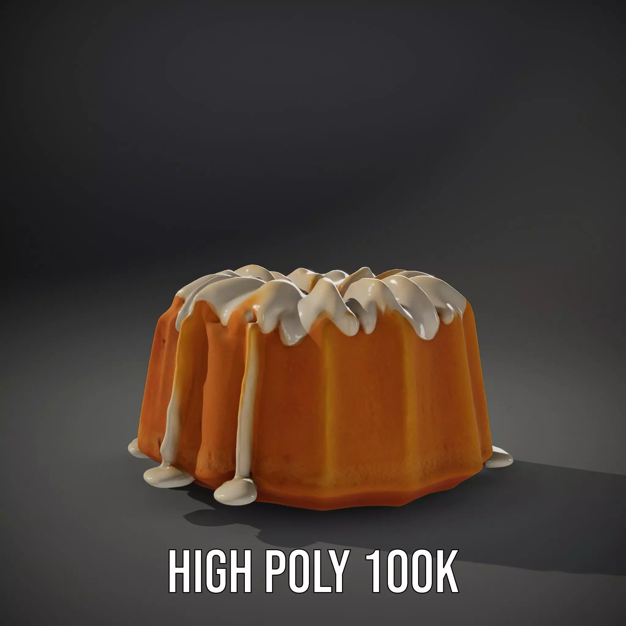 Elegant Vanilla Bundt Cake model pack Low-poly 3D model_35