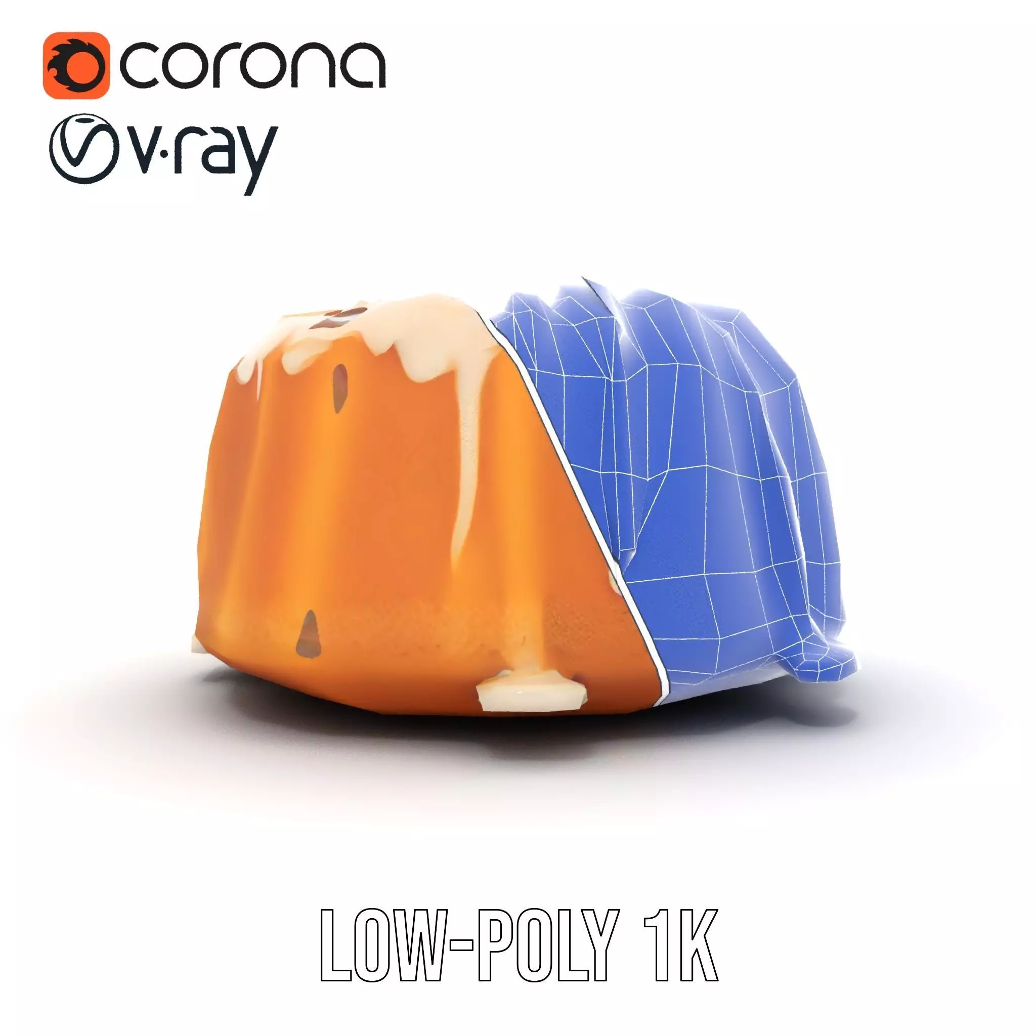 Elegant Vanilla Bundt Cake model pack Low-poly 3D model_28