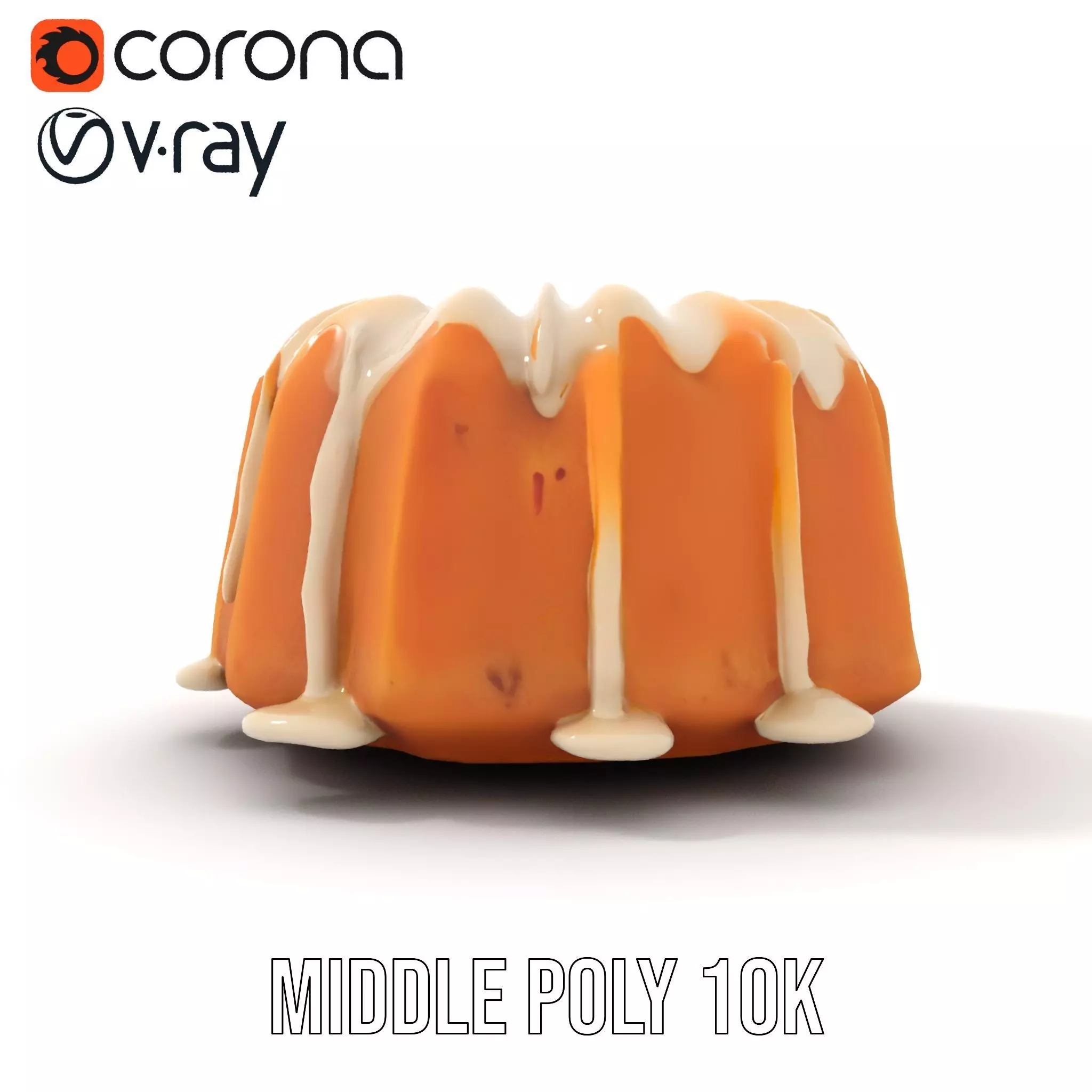 Elegant Vanilla Bundt Cake model pack Low-poly 3D model_7