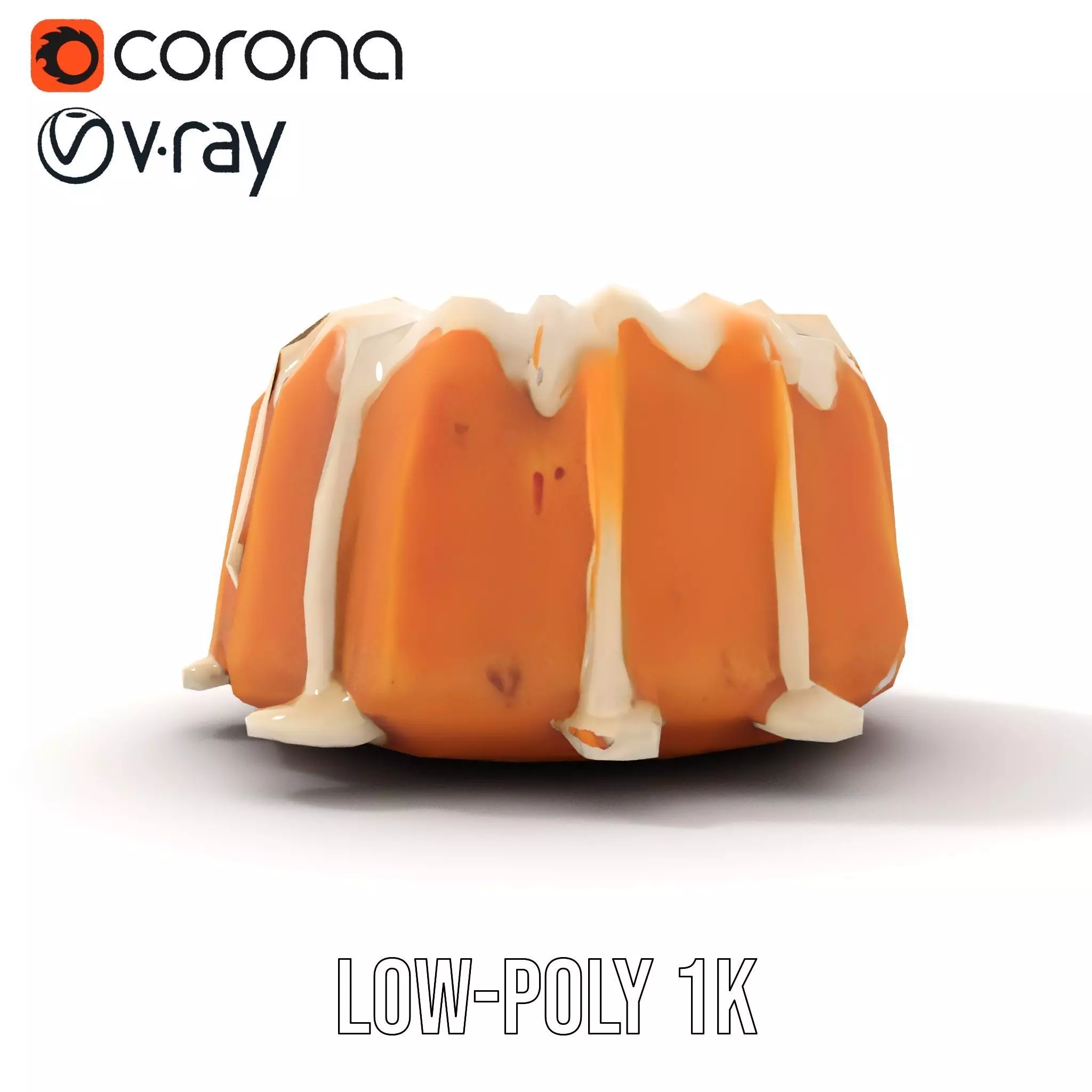 Elegant Vanilla Bundt Cake model pack Low-poly 3D model_9