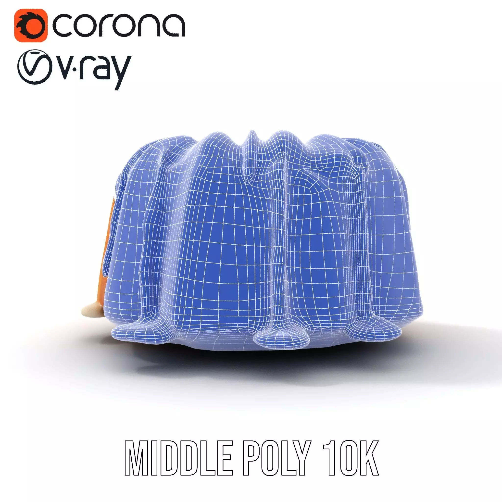 Elegant Vanilla Bundt Cake model pack Low-poly 3D model_24