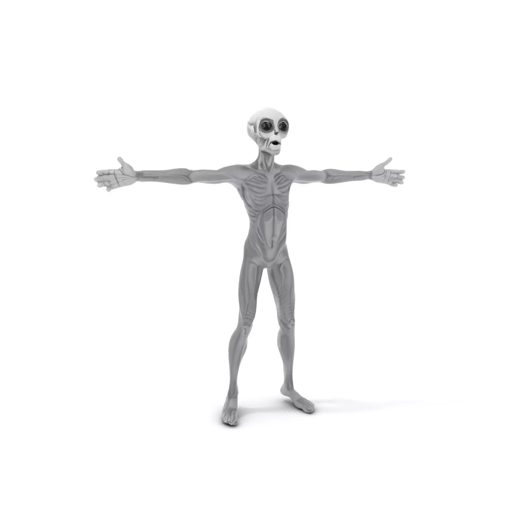 Grey Alien Character model pack Low-poly 3D model_14